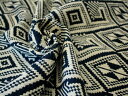 藍染め　紋織り　綿生地　品番　XAH-2(906) 幅60cm (草木染・手織りの布)ラオスの伝統柄　コットンナチュラル素材です。ハンドメイドにどうぞ。