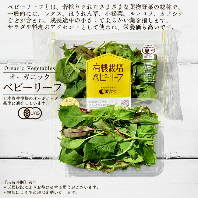 有機野菜 ベビーリーフ 30g 葉物 日本農林規格JAS オーガニック ベジタブル スムージー 料理材料 旬の具材 お取り寄せ 農産センター直送［産直 食品ギフト］ shokukore02-10002088 ショクコレ サンプル画像2