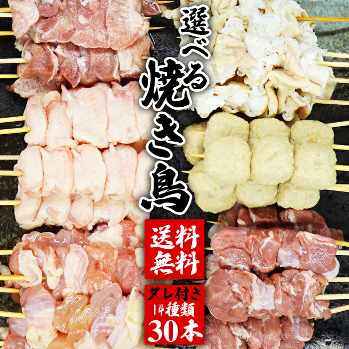 【先着1名半額5/15 20時〜】選べる焼き鳥セット 焼き鳥のタレ付き 14種から30本 国産 市場 ...