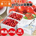 さくらんぼ 1kg 佐藤錦 山形県産 秀品 Mサイズ 露地栽培 ギフト 贈り物 贈答 サクランボ 冷蔵便 同梱不可 指定日不可 産直