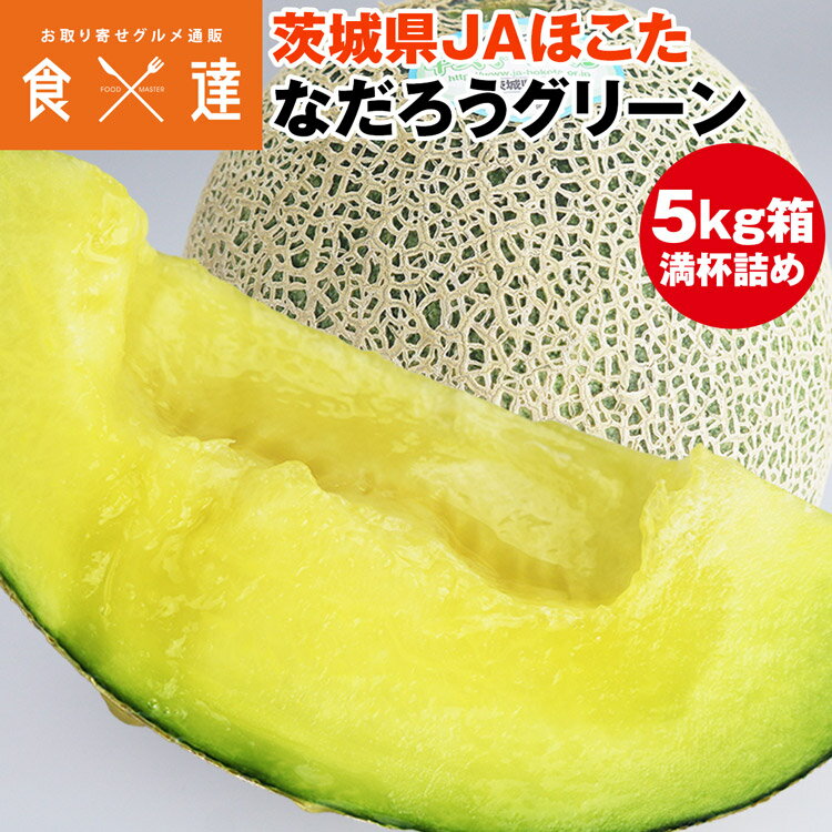メロン なだろうグリーン 3〜6玉程度 5kg箱満杯詰め JAほこた 青肉 優以上 ギフト 茨城県産 常温便 同梱不可 指定日不可のサムネイル