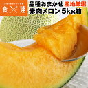 メロン 赤肉 5kg箱満杯詰め 品種おまかせ 産地おまかせ(国産) 3-6玉 LA-4Lサイズ 優以上 常温便 同梱不可 指定日不可