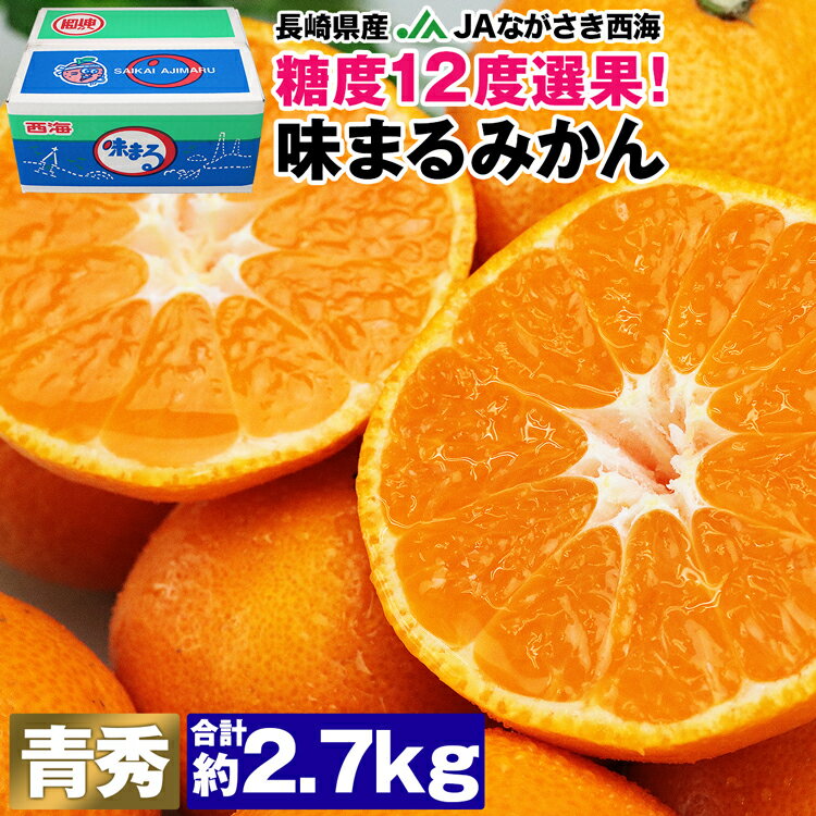 味まるみかん 糖度12度 2.7kg 長崎県産 青秀品 S/M/Lサイズ JAながさき西海 あじまる 常温便 同梱不可 指定日不可 ミカン 蜜柑