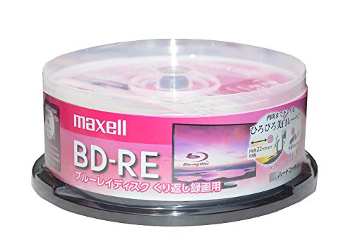 マクセル(maxell) 録画用 BD-RE 標準130分 2倍速 ワイドプリンタブルホワイト 25枚スピンドルケース BE..