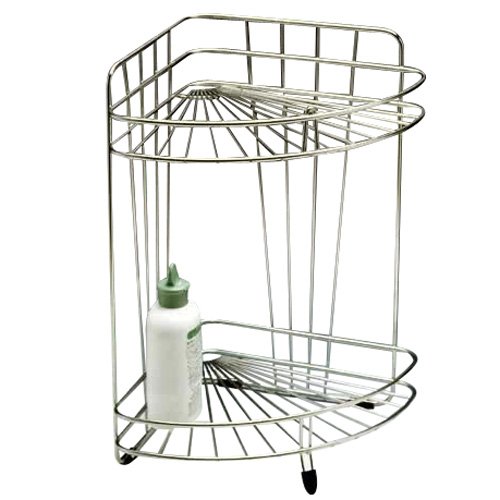 大木製作所(Ohki) ステンレス 三角コーナー2段 6257r シルバー 22×22×H34.5cm