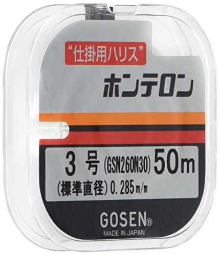 3号・透明 3.0号 GSN260N30・・Color:透明Style:3号・●仕掛用ハリスに最適! (カレイ、カワハギ、キスなど)・●素材:ポリエステル・●長さ:50m・●号数:3.0号・●カラー:クリア説明 高度・低伸度・高結節強力の三拍子。 【高感度】・・・高度が生み出す抜群のハリで糸クセがなく、からまない。 【低伸度】・・・初期伸度が低く、小さなアタリも敏感にキャッチ。サビキやエダス・胴突など投釣り仕掛け・胴突仕掛けに最適。 【高結節強力】・・・抜群の結節強力。ねばり強く結節強力も驚くほど高レベル。