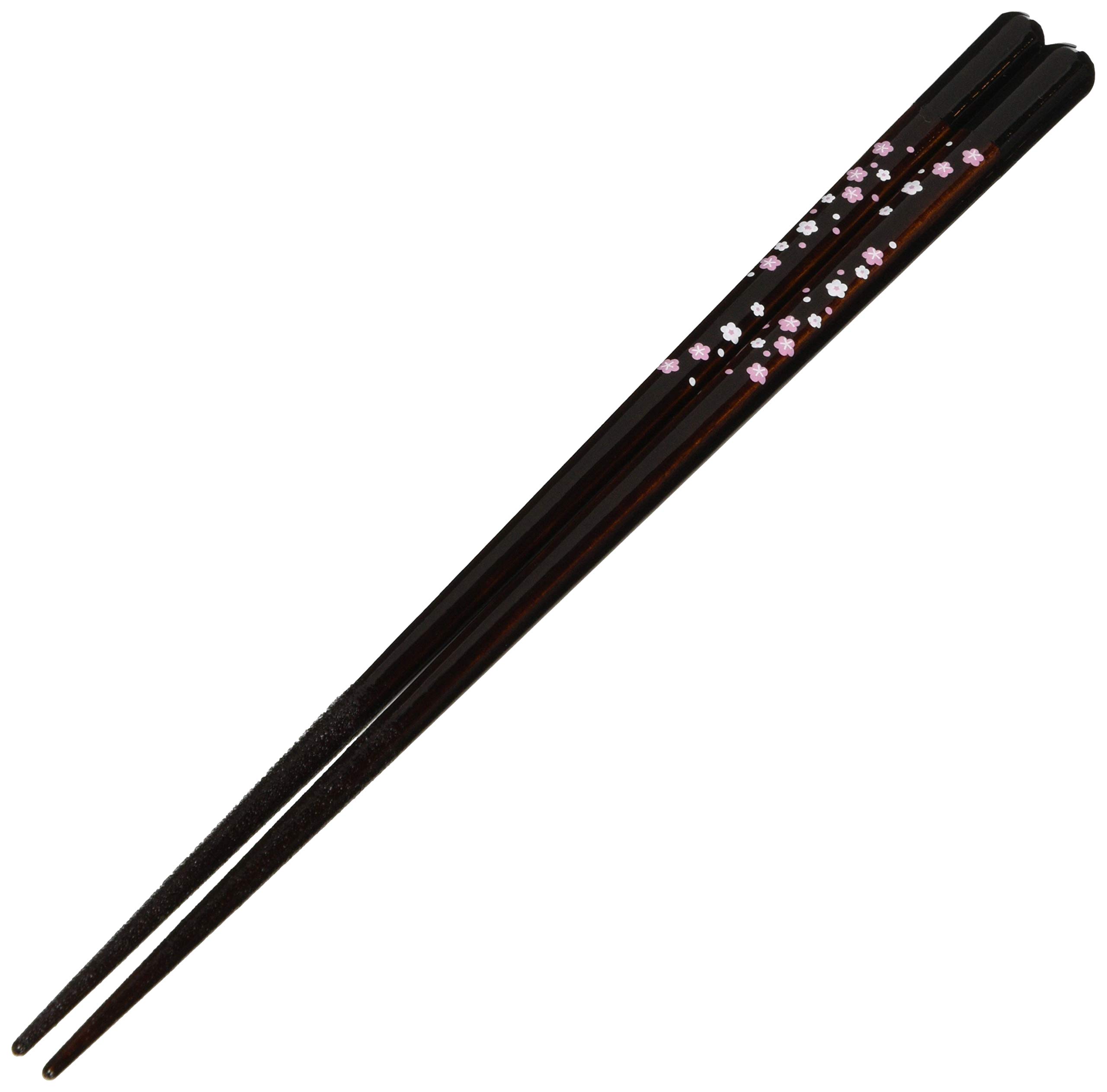 田中箸店【若狭塗箸】春のささやき 黒 23.0cm 食洗器対応