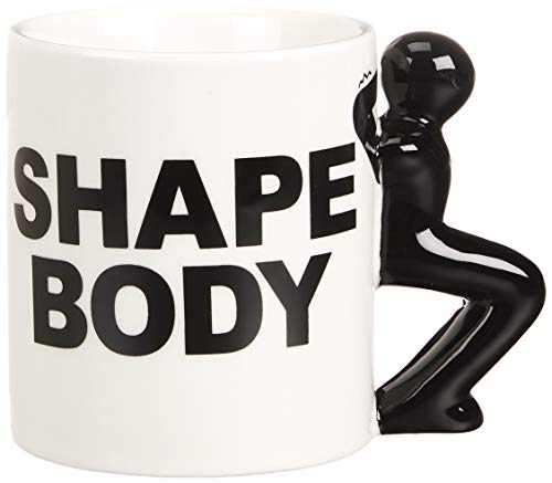 サンアート おもしろ食器 「 トレーニング 」 スクワット マグカップ 340 白 SAN3010-1