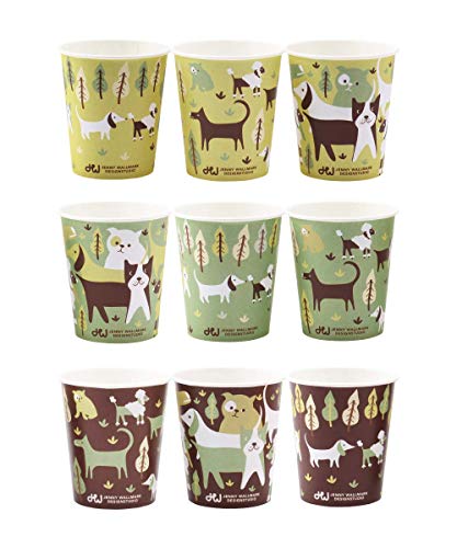 サンナップ 紙コップ ドッグペーパーカップ 可愛い犬の9柄アソート 205/7oz/50個 C2050JWD
