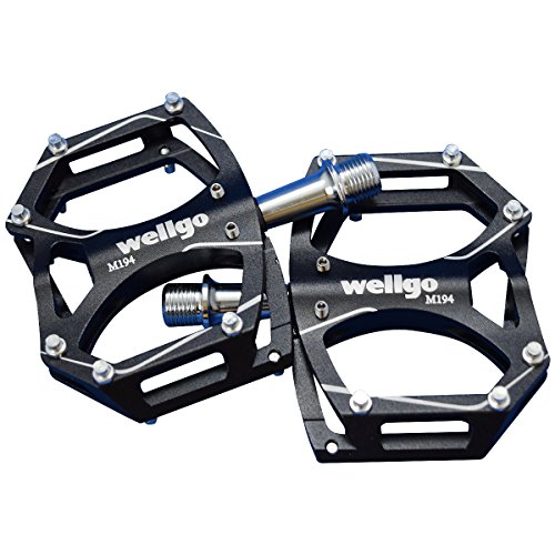 WELLGO(ウェルゴ) アルミペダル ピン付 CNC 薄型 ブラック 260g ロード/ATB/MTB M194(4)