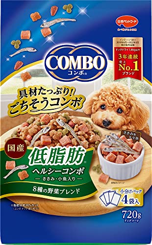 Rakuten - コンボ ドッグフード 低脂肪 ささみ・小魚入り 8種の野菜ブレンド 720g 【たっぷり具材】 【国産】 【小分包装】