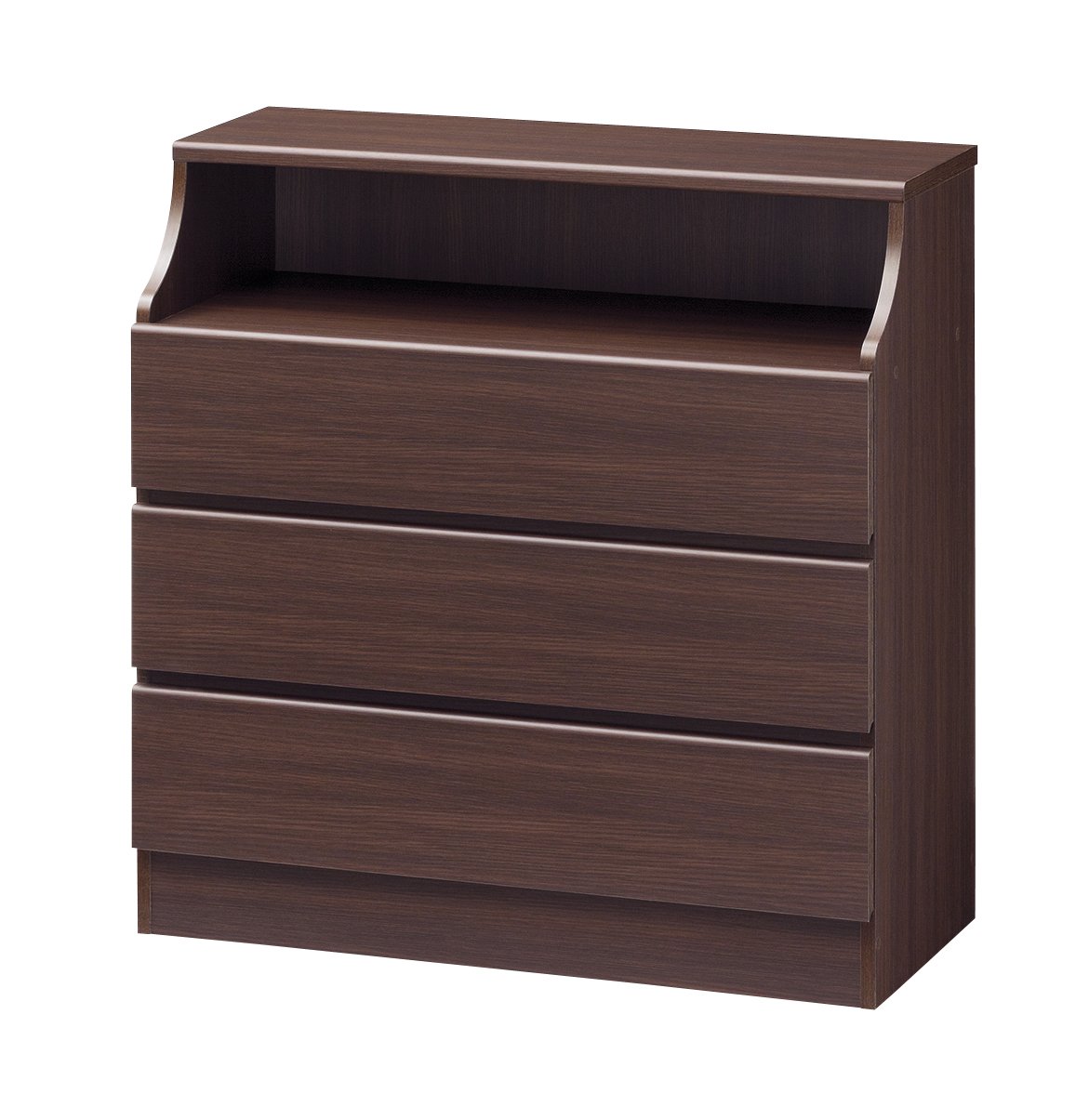 白井産業 チェスト タンス 衣類 収納 ダークブラウン 幅90 高さ90.9 奥行41.9cm CSC-9090HDK チェスカ