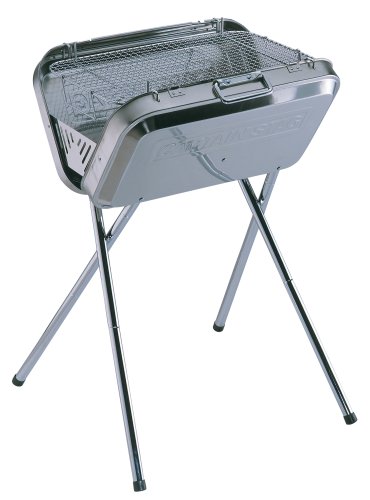 ・ 4人用 M-6490・重量:(約)6kg・サイズ:(約)組立サイズ/510×360×550・750mm、収納サイズ/510×310×120mm・材料:本体・サイドパネル/ステンレス鋼、目皿/鉄(メラミン樹脂塗装)、鉄板焼器/鉄(1.2mm厚、シリコン樹脂塗装)、アミ・脚・脚受け・鉄板受け金具/鉄(クロムメッキ)・付属品:本体(1)、アミ(1)、鉄板焼器(1)、目皿(1)、サイドパネル(2)、鉄板受け金具(2)、脚(2本つなぎ)(4)、キャップ(4)説明 4人家族のバーベキューに最適。本体は錆にくいステンレス製。トランク型にコンパクト収納。高さは2段階調節可能。これ1台でアミ焼と鉄板焼が楽しめます。