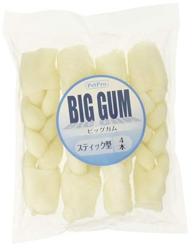 -/4本入/-・Size:4本入・パッケージ個数:1・噛むことで、ストレス発散・歯の健康維持になります。・長持ち。大型犬用のビッグなガムです。・本体重量:323g・栄養成分:粗タンパク質80%以上、粗脂肪1%以上、粗繊維1%以下、粗灰分2%以下、水分14%以下・原産国:中華人民共和国商品紹介 噛み応え抜群!長持ち!の大型犬用のビッグなガムです。わんちゃんの大好きなミルクフレーバーです。噛むことで、ストレス発散・歯の健康維持になります。 原材料・成分 牛皮、ミルクフレーバー