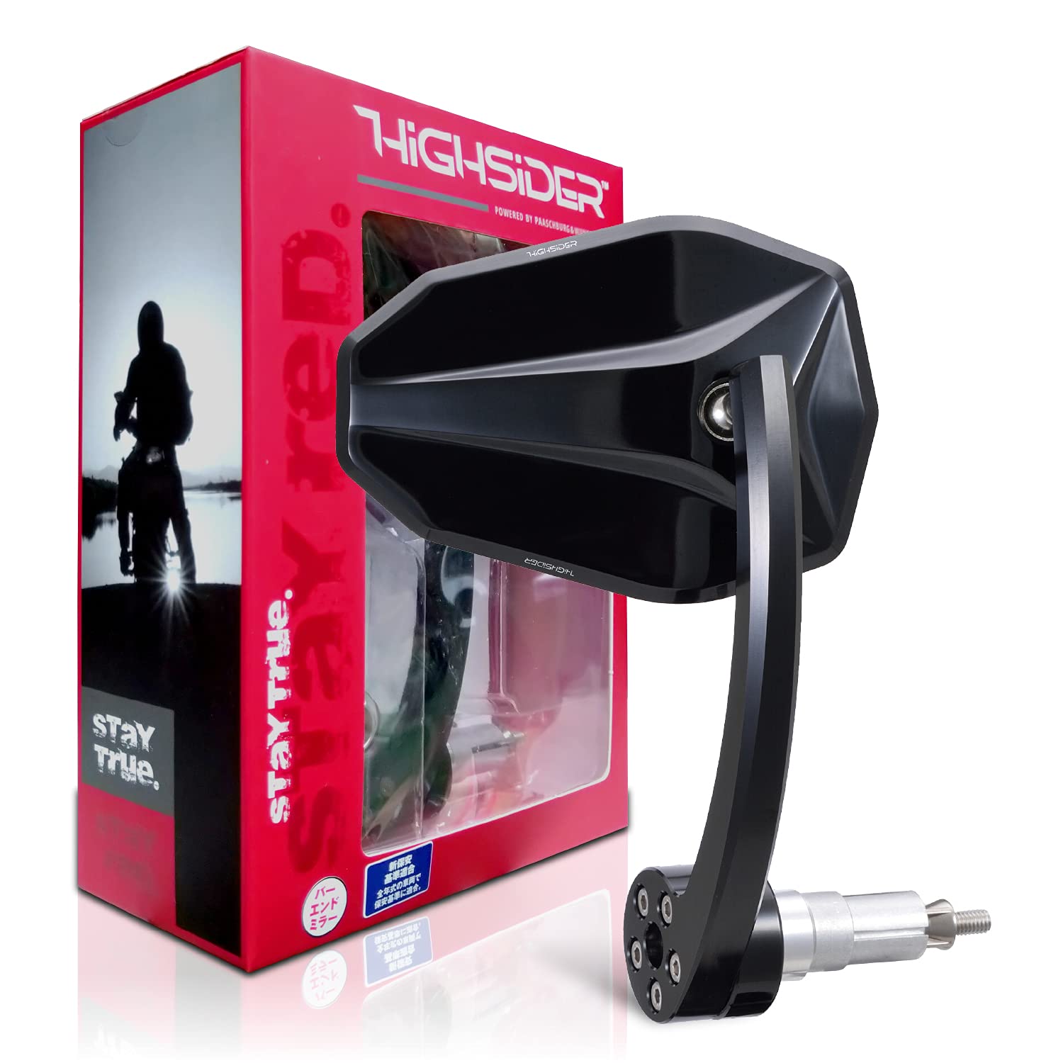 デイトナ(Daytona) HIGHSIDER(ハイサイダー) バイク用 バーエンドミラー 片側1本 アダプター付属 ハンドル内径12-22mm(2)