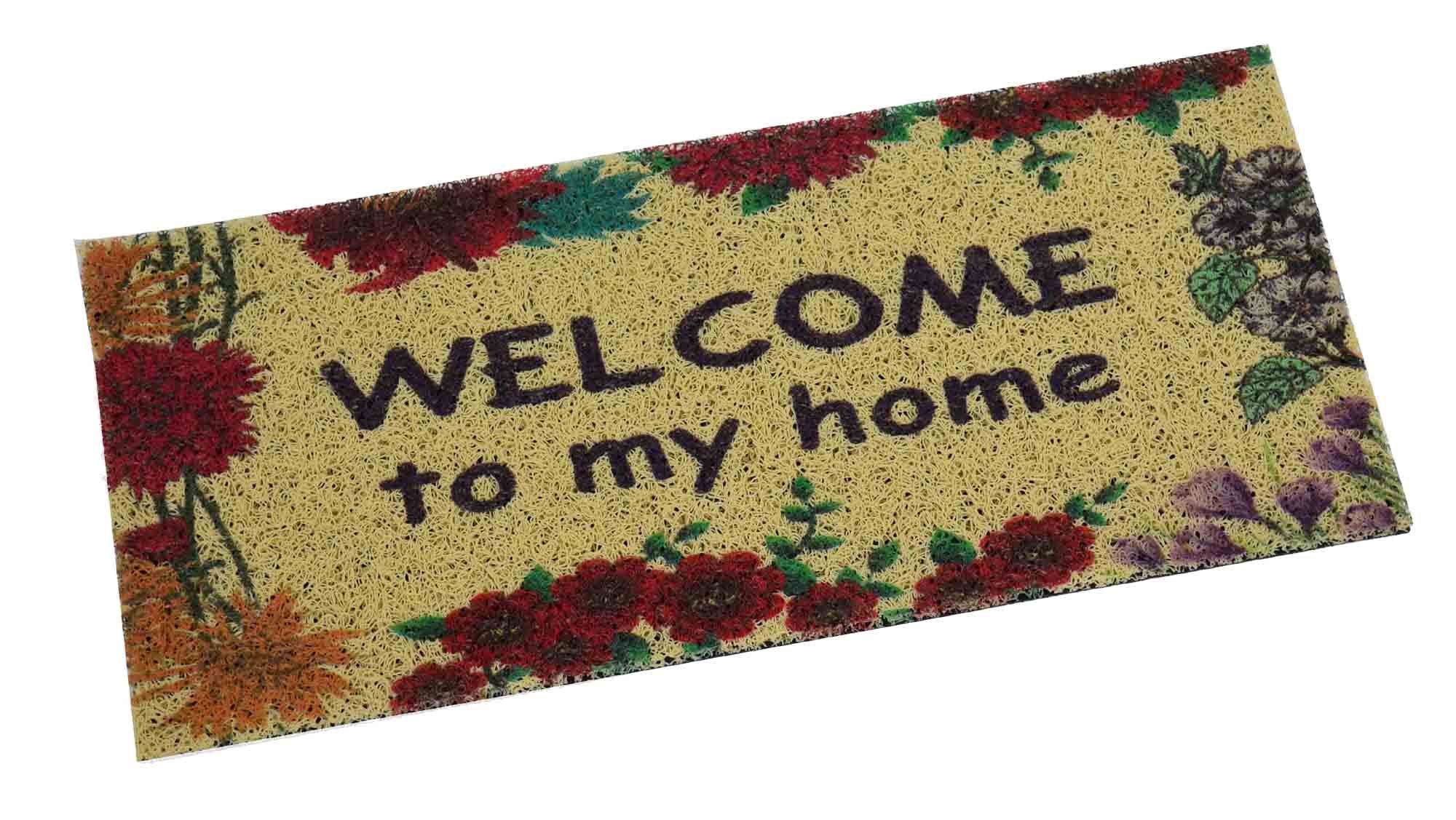 ベストコ 玄関マット ウェルカムフラワー 24×55cm ND-9911