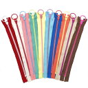 AK Style カラフル バイカラー リング ファスナー 10本 セット (20cm タイプA)