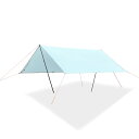 MONORAL (モノラル) キャンプ タープ (空色) スカイフィルム150SIL 正方形 (スクエア形) MT-0039 / 1~3人用