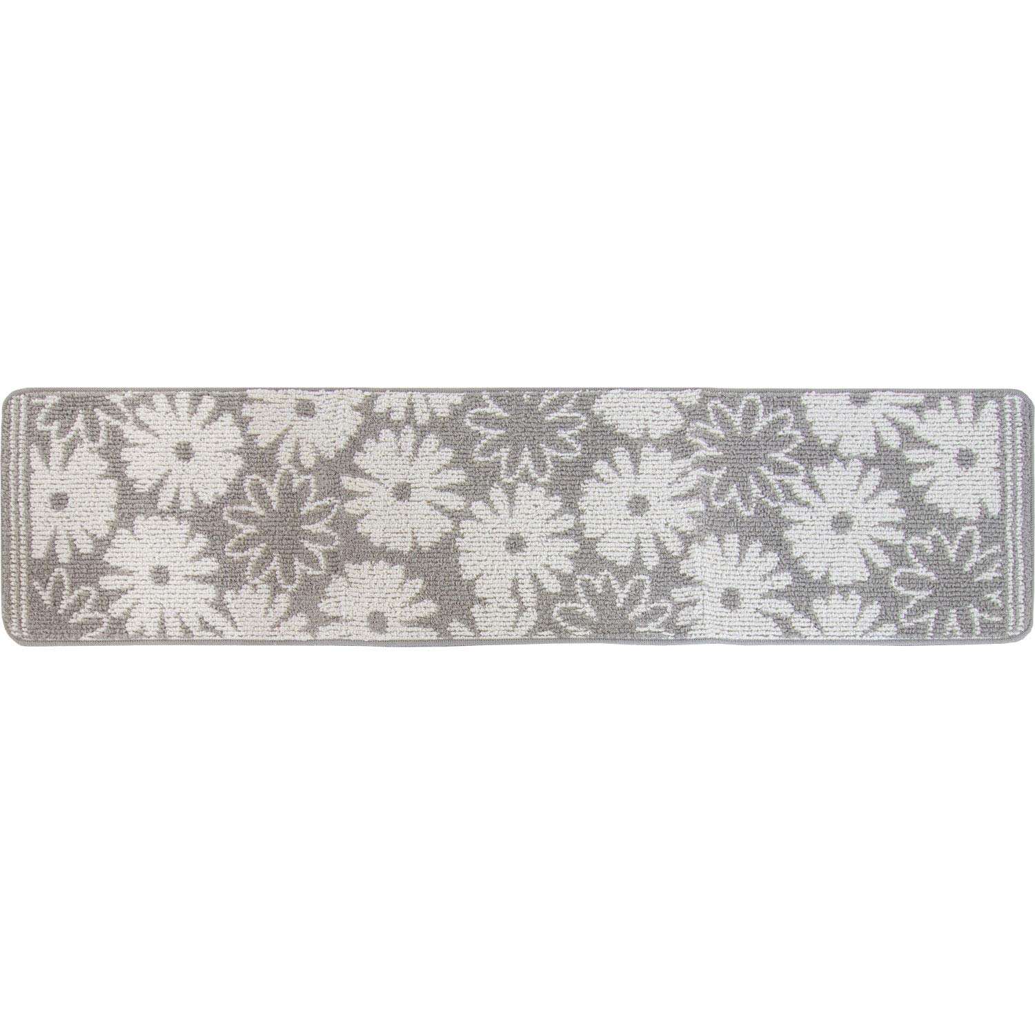 オカ(OKA) シュクレ キッチンマット 約45cm×180cm グレー(すべり止め 洗える)