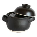 佐治陶器 萬古焼 炊飯鍋 (中蓋付) 4合 黒しずく 33-102