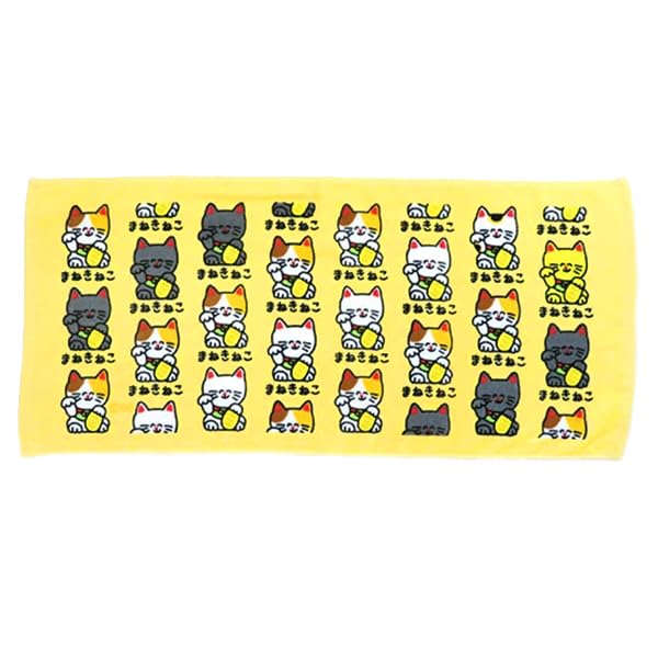 オクタニコーポレーション おえかきさんシリーズ フェイスタオル まねきねこさん コットン100％