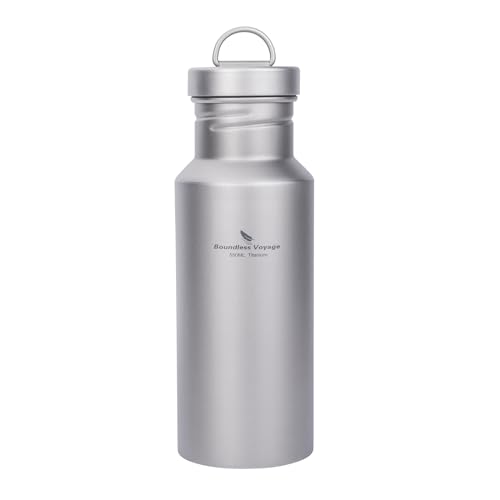 Boundless Voyage チタン 水筒 ボトル 超軽量 直飲み 広口 水筒 登山 ボトル 自転車 スポーツ マグボトル アウトドア キャ