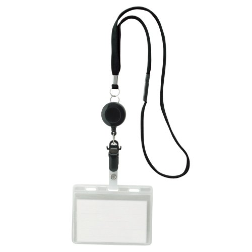 Rakuten - ソニック 名札 リール式吊下げ名札 チャックタイプ 黒 NF-412-D