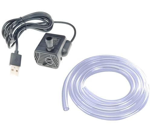 水中ポンプ 1.5 M長水管付き 小型 水槽用 ミニ 排水ポンプ 池 USB給電 潜水 静音 揚程0.5-1.5M 調整可..