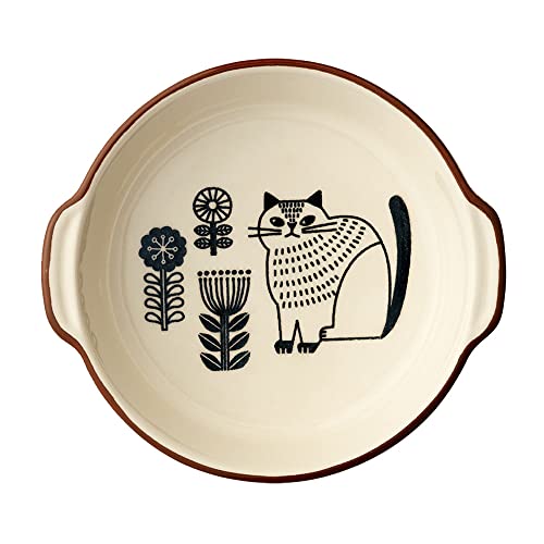 デコレ(Decole) コーポレーション FIKA グラタン皿 FIKA 丸 アイボリー TW-86434 萬古焼 電子レンジ対応 オーブン対応