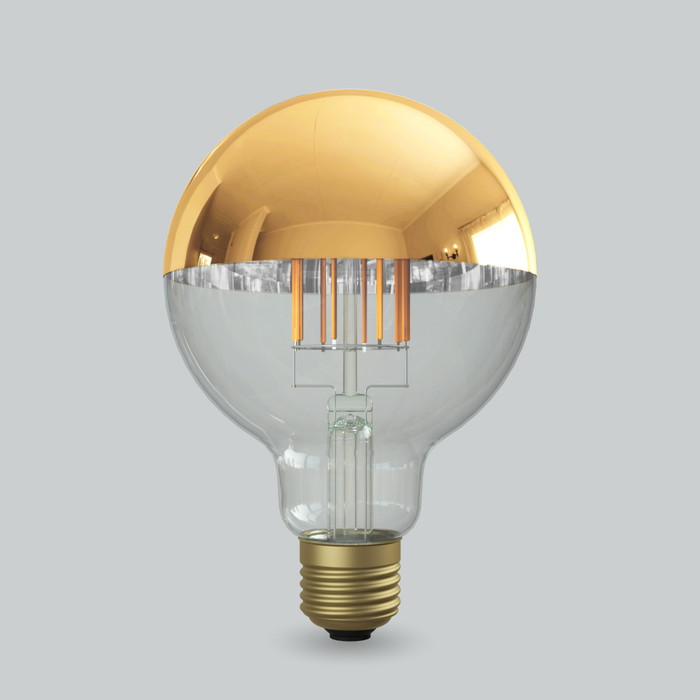 LDF37D ビートソニック LED電球 Tミラー電球タイプ ボール電球タイプ 55W形相当 電球色 調光器対応 口金E26 Siphon ボール95 Tミラー ゴールド