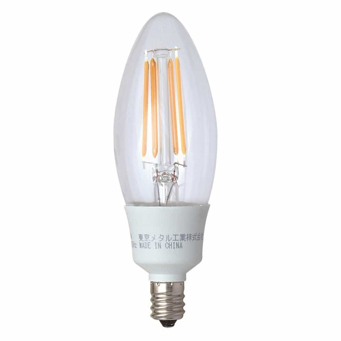 Rakuten - LDC4LCD40E12TM 東京メタル LED電球 シャンデリア電球タイプ 40W相当 電球色 2700K 調光対応 口金E12