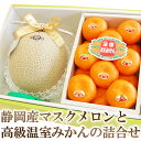 静岡県産 クラウンメロン と 高級 温室みかん の詰合せ 【 白等級 / 山等級 】マスクメロン ハウスミカン フルーツ プレゼント 国産 果物 母の日 父の日...