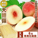 山梨県御坂産 桃 の最高峰【 大糖領 】大玉サイズ 6個 セット 専用化粧箱 甘い桃 最高等級 糖度 お中元 暑中見舞 残暑見舞 夏ギフト 御祝 内祝 お誕生日 お見舞い 御礼 お供え 法事 法要 志 お盆