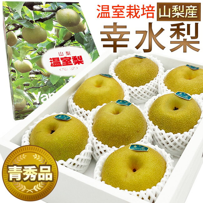 ＜温室栽培＞山梨産 幸水梨 最高ランク【 青秀品 】約 2.5キロ（ 化粧箱入り6～7玉 ）ジューシー 国産 お取り寄せ 旬 フルーツ 果物 お供え お返し 志 法事 法要 内祝い 御礼 御祝い 誕生日 お見舞 内祝