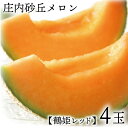 庄内砂丘メロン【 赤玉/秀品3L・4玉】鶴姫レッドメロン 山形 土産 フルーツ 御中元 お中元 ギフト 贈答用 お取り寄せ 特産品 グルメ 発送期間:6月下旬〜...