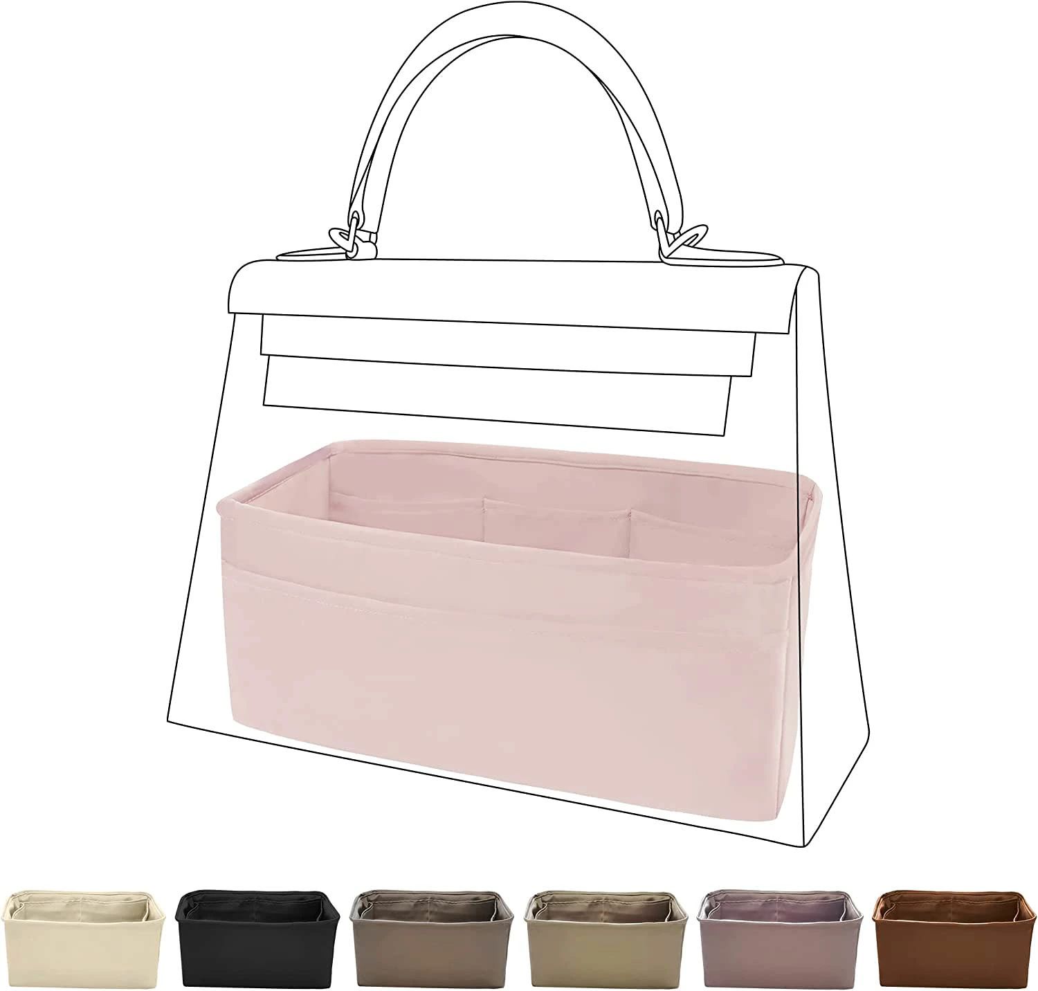 ブランド：BagCareご注意：この商品はHermesの互換商品です。バッグはただの参照物で、非売品です。 素材高級シルクで作られて、滑らかな手触り、なるべく軽め、単体で自立できて、しっかりとした作りなので、バックの型崩れも予防できる。 出掛ける日の鞄や服装に合わせて、楽しくコーディネートしていただける。ブランドバックにピッタリ！ 手作りインナーバッグは手作り、品質に拘っている製品。ご購入の前に、サイズを確認お願いします。ご利用のバッグに入れるか確認の上ご購入お願いします。 収納簡単-バックの中をすっきり整頓。仕切りのポケットで小物まで収納でき、必要なものを簡単に見つけて、鞄の中にゴチャゴチャにならぬ、スペースを十分利用できて、1つにまとめられて、出掛ける際にそのまま別のバッグに入れ替えらるで便利。 高級バックにおすすめ！お気に入りの素敵なバックの中身は、カギ、化粧品の割れや汚れから守れる。やわらかい生地で皮製品などに対して傷つきません。高級バッグでも安心に使えないバッグインナーバッグ。 【注意事項】 1.当店で取り扱っている商品は、ブランドバッグ用の「バッグインバッグ」「ショルダーストラップ」「バッグ改造用パーツ」などに限られます。商品ページに掲載されているバッグの画像はあくまで参考イメージであり、実際の販売商品ではございませんので、ご購入前に必ずご確認ください。誤解による返品につきましては、送料・手数料等はお客様のご負担とさせていただきます。 2.当店商品はお客様ご自身によるバッグの整理・カスタマイズを目的とした互換品・付属品です。改造や使用によりバッグが損傷したり、機能が失われたりする場合、当店はは一切の責任を負いかねますので予めご了承ください。 3.商品画像はお使いのモニタ端末などにより、実物と色味や質感が多少異なって見える場合がございます。 4.注文受付と入金確認の時間差により、稀に在庫切れが発生する可能性がございます。その際は誠に恐縮ですが注文をキャンセルさせていただきます。また複数商品をご購入の場合、発送方法が変更される可能性がございます。 5.ご登録住所に不備がある場合、商品をお届けできないことがあります。宛先不明による返送や再配達が生じた際の費用はお客様のご負担となりますので、住所情報の正確なご入力をお願い申し上げます。
