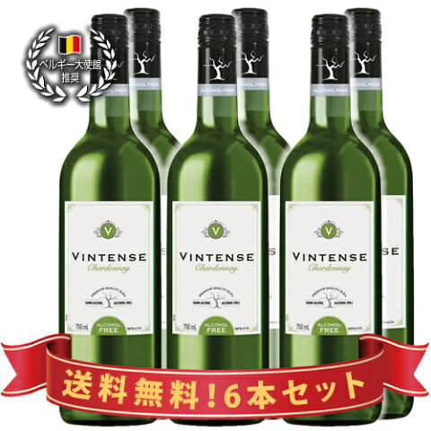 6本まとめて割引販売【送料無料|沖縄除く】美味しいノンアルコールワイン　ヴィンテンス・シャルドネ（白）6本セット