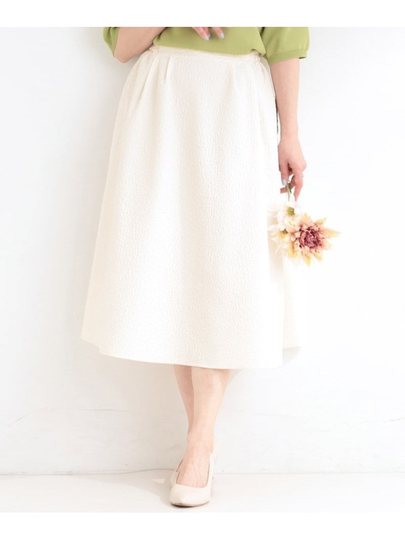 樂天商城 - 【SALE／10%OFF】【洗濯機可/S-LL】上品なお花柄ジャカード フレアスカート SHOO・LA・RUE シューラルー スカート その他のスカート グレー ホワイト【RBA_E】【送料無料】[Rakuten Fashion]