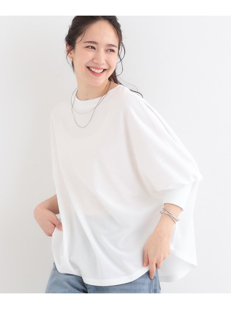 【SALE／30%OFF】【洗える/S-LL】体型カバーにも ゆるりと着られる ドルマントップス SHOO・LA・RUE シューラルー トップス カットソー・Tシャツ ホワイト ブルー グレー【RBA_E】[Rakuten Fashion]