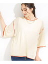 【SALE/10%OFF】【2点セット】カノコ編み配色半袖ニット*タンクトップセット SHOO・LA・RUE シューラルー トップス アンサンブル ブルー ブラ...