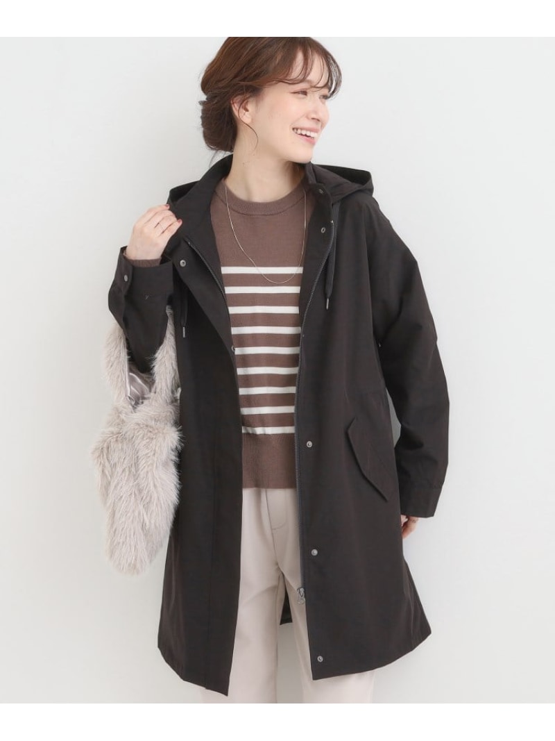 【S-LL/撥水】腰回りをカバーする ロングミリタリーアウター SHOO・LA・RUE シューラルー ジャケット・..