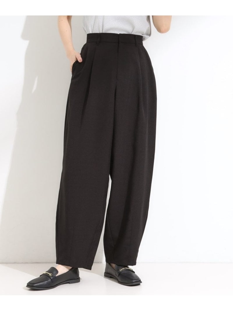 【SALE／20%OFF】【セットアップ可】さらりと軽やか 麻調ゆるカーブパンツ SHOO・LA・RUE シューラルー パンツ その他のパンツ ブラック ブラウン【RBA_E】【送料無料】[Rakuten Fashion]