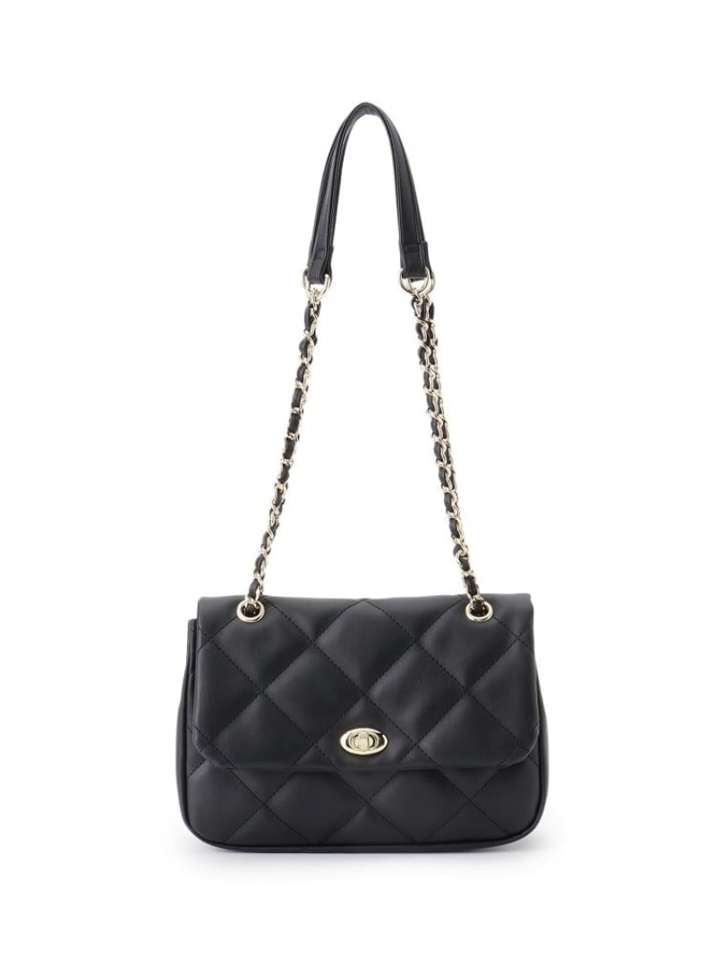 キルティングチェーンショルダーバッグ SHOO・LA・RUE シューラルー バッグ ショルダーバッグ ブラック ベージュ【送料無料】[Rakuten Fashion]