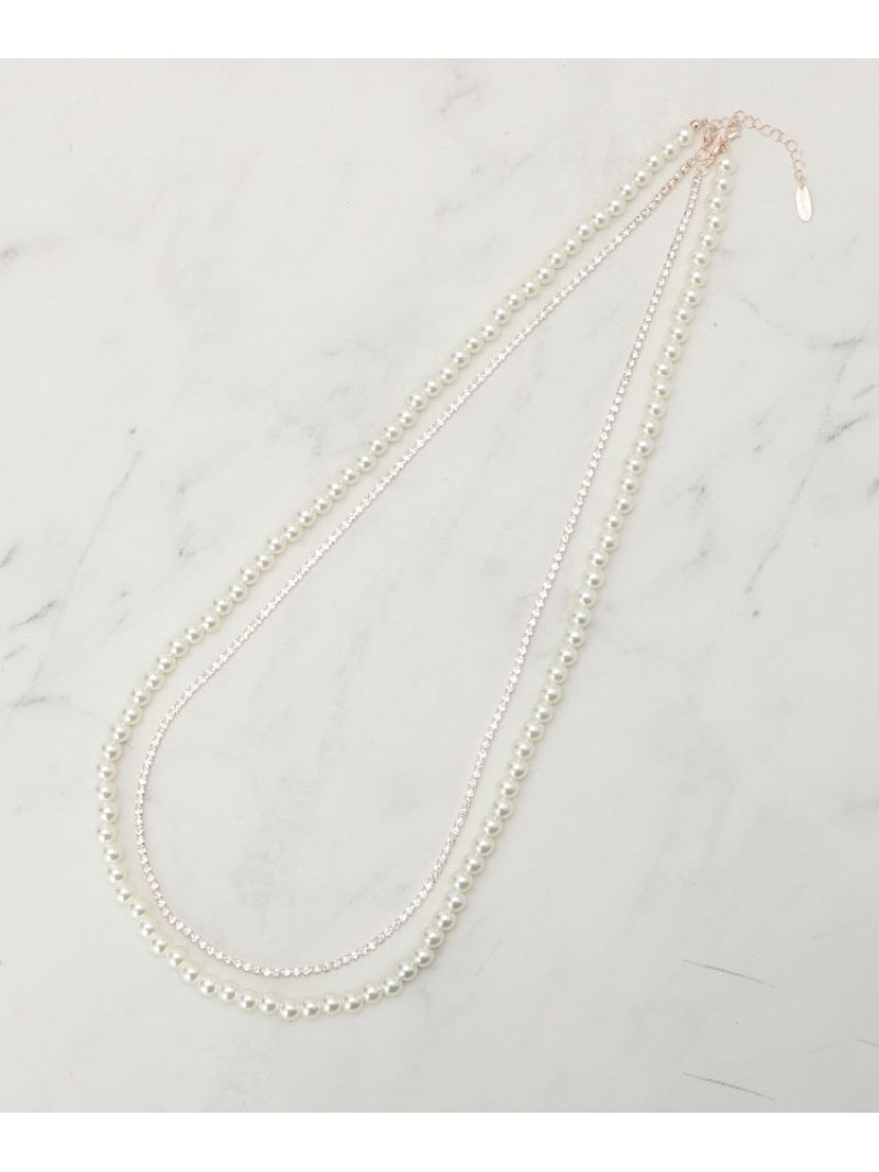 樂天商城 - 【SALE／10%OFF】【セレモニー】2連ダイヤレーン&フェイクパールネックレス SHOO・LA・RUE シューラルー アクセサリー・腕時計 ネックレス ゴールド シルバー【RBA_E】[Rakuten Fashion]