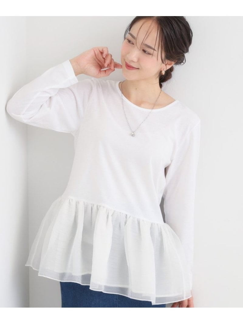 乐天商城 - 裾フリルレイヤードトップス SHOO・LA・RUE シューラルー トップス カットソー・Tシャツ ホワイト[Rakuten Fashion]
