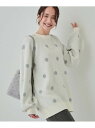 【SALE/40%OFF】【洗える/S-LL】 ドット柄が目を惹く ゆったりジャカードニット SHOO・LA・RUE シューラルー トップス ニット ブラック ...