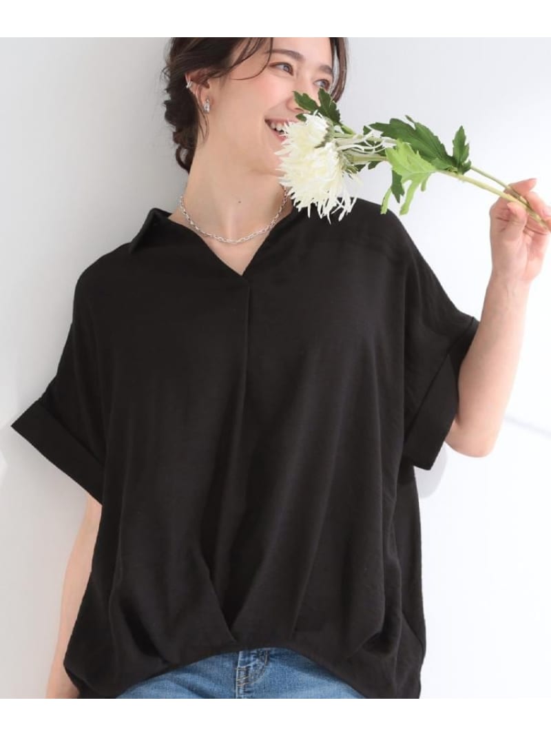 樂天商城 - 【ひんやり】裾タックスキッパーシャツ SHOO・LA・RUE シューラルー トップス シャツ・ブラウス グレー ブラック[Rakuten Fashion]