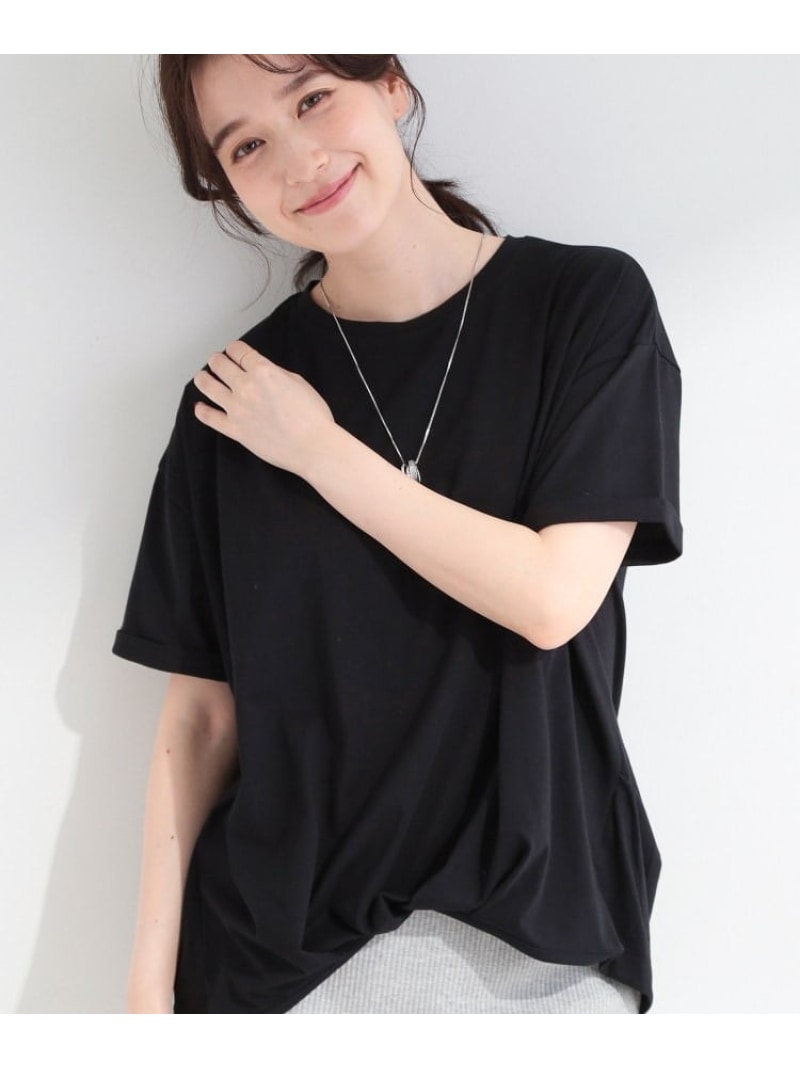 Rakuten - 【ひんやり/洗濯機可/S-LL】インしてる風 フロントタックデザインTシャツ SHOO・LA・RUE シューラルー トップス カットソー・Tシャツ カーキグリーン ベージュ ホワイト ブラック ピンク ブルー[Rakuten Fashion]