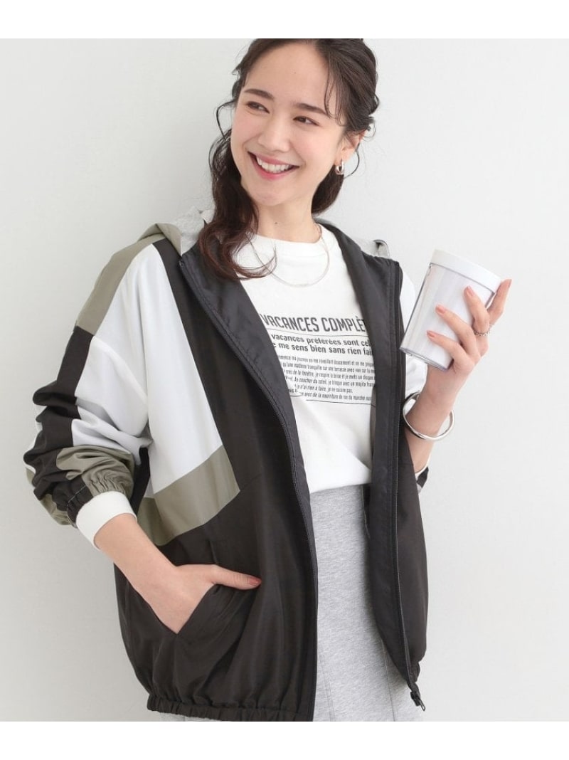 樂天商城 - 【SALE／25%OFF】【S-LL】大人スポーティ 配色フードブルゾン SHOO・LA・RUE シューラルー ジャケット・アウター ブルゾン・ジャンパー ブラック ブルー ベージュ【RBA_E】[Rakuten Fashion]