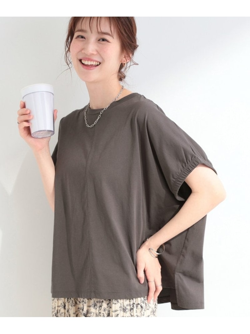 樂天商城 - 【ひんやり/洗濯機可】シンプルにこなれて見せる お袖ギャザードルマンTシャツ SHOO・LA・RUE シューラルー トップス カットソー・Tシャツ グレー オレンジ ベージュ ホワイト【先行予約】*[Rakuten Fashion]